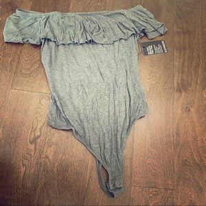 NWT. Express 2-Way Off Shoulder Body Suit.